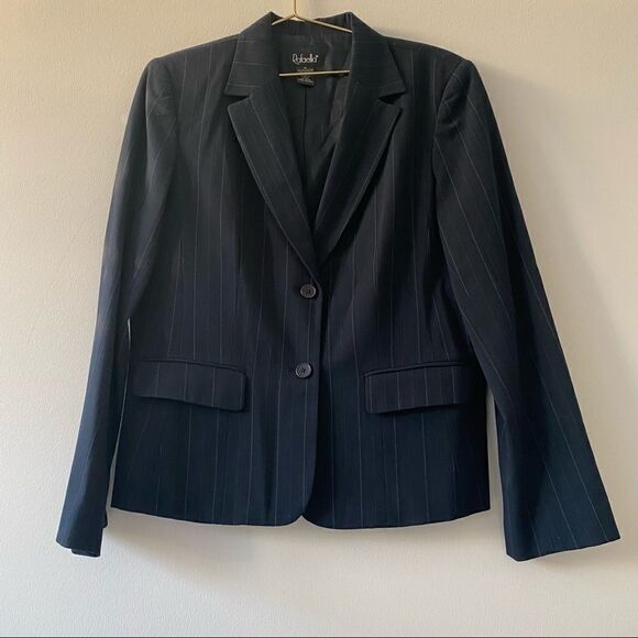 Raffaella Navy Striped Blazer Size Medium - Picture 1 of 5